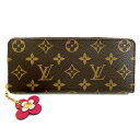 【中古】LOUIS VUITTON ルイ ヴィトン クレマンス ポルトフォイユ モノグラム ラウンドファスナー財布 長財布 M64201 フラワー 花 ピンク(4)