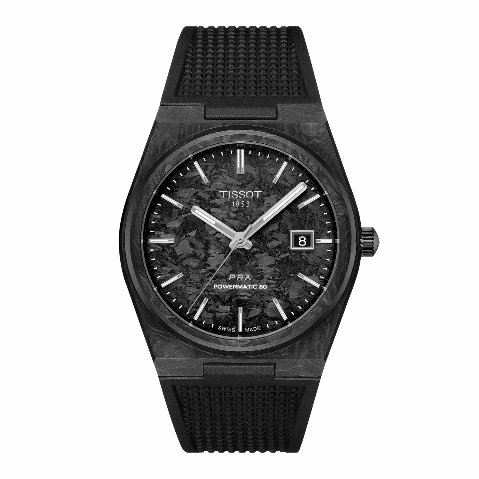 Rakuten - ティソ PRX 自動巻　TISSOT カーボンケース40mm ラバーストラップ 　T137.907.97.201.00 正規メーカー保証2年　腕時計スタンドプレゼント付