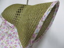 イ草帽子(イ草サワヤカ)1枚(花柄Pi-A)日除け 夏帽子 レディースハット 婦人用帽子 農作業帽子 ガーデニング用品