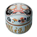 【茶筒・鈴子 だるま/白(φ86mm×高さ84mm)】【内容量80g用】【印刷缶】【ツマミ無し】