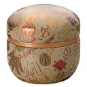 【茶筒・鈴子 玉織/クリーム(φ86mm×高さ84mm)】【内容量80g用】【印刷缶】【ツマミ無し】