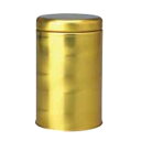 【茶筒 茶葉ストッカー保存缶】【クレール(ゴールド)150g(φ74×H120mm )】 【内容量150g用 】【印刷缶】 【内蓋なし】
