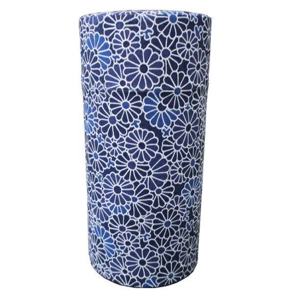 在庫限り！無くなり次第、販売終了【茶筒・茶葉ストッカー】【藍染（No.4)】 【内容量200g用(φ74mm×H155mm )】【貼缶】内蓋プラスチック