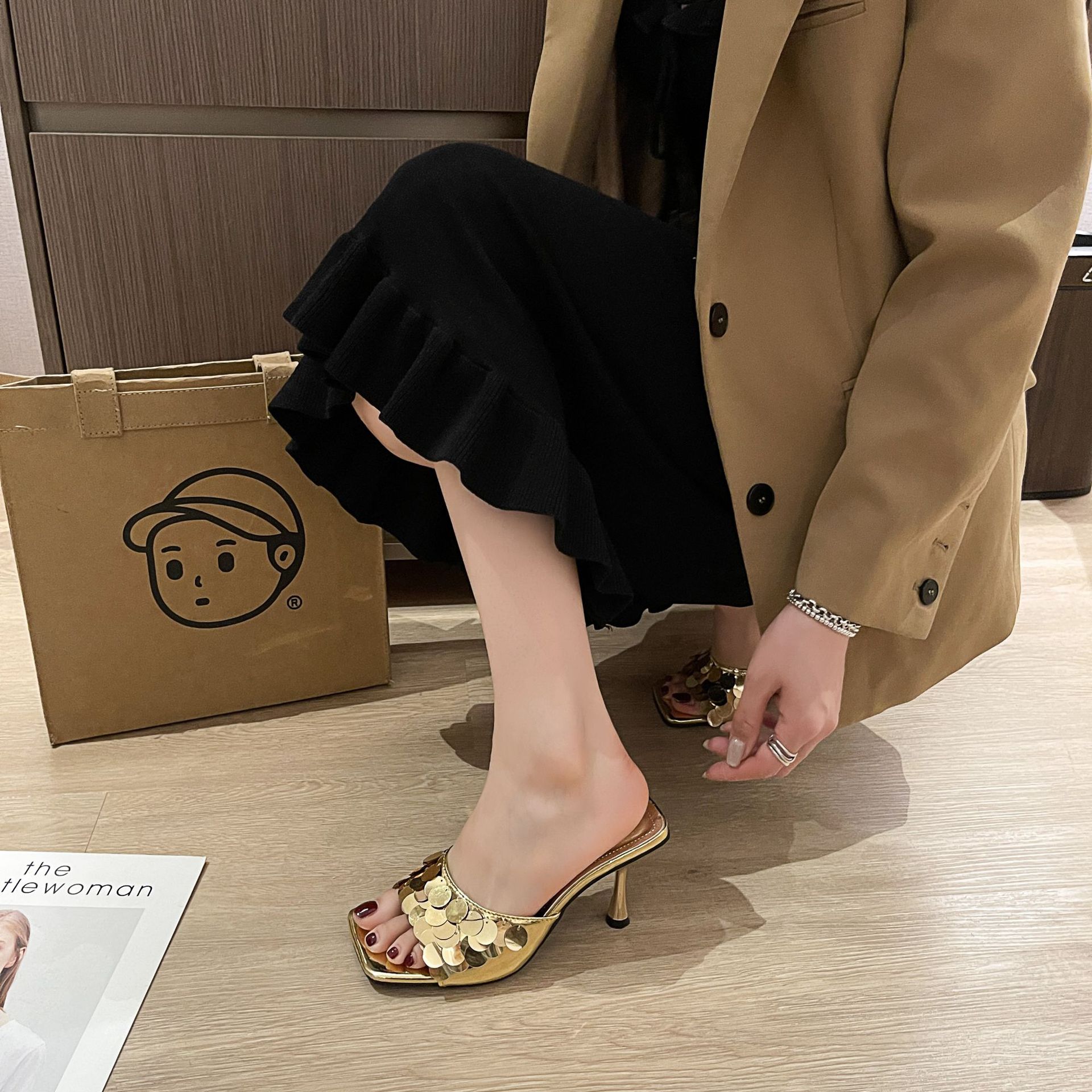 Rakuten - サンダル レディース 痛くない 美脚 疲れにくい ハイヒール ミドルヒール 走れる 履きやすい ドレス パーティ 外履き 社内履き 春夏秋　22.5cm-24.5cm