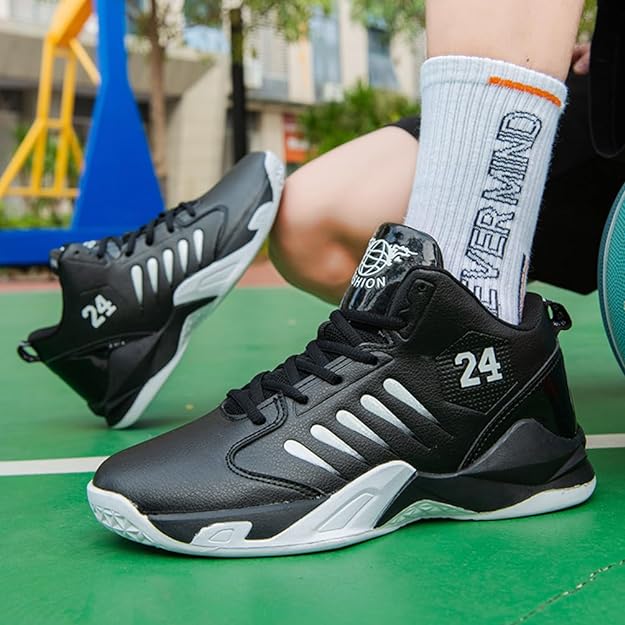 バスケットシューズ メンズバスケットシューズジュニア ハイカットスニーカー軽量 滑り止め通気 防臭 ..