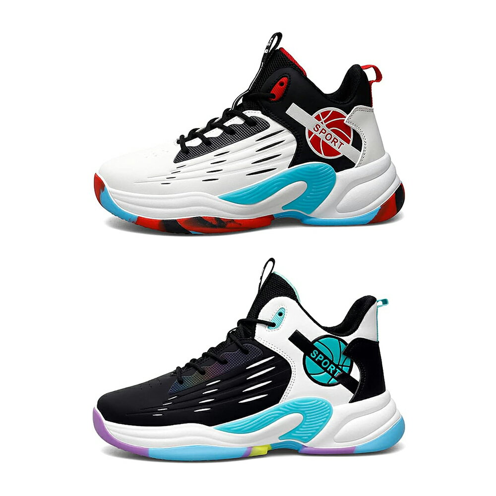 バスケットシューズ ジュニア バッシュ ランニングシューズ スポーツ靴 バスケットボールシューズ スニーカー アウトドア 運動靴 通学靴 防滑 通気 24.5cm-27.0cm