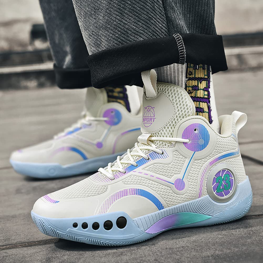 バスケットシューズ バッシュ メンズ ジュニア スニーカー ハイカット スポーツシューズ 体育館 運動会 防滑 通気 滑り止め クッション性 新番 幅広 男女兼用 22.5cm-27.5cm