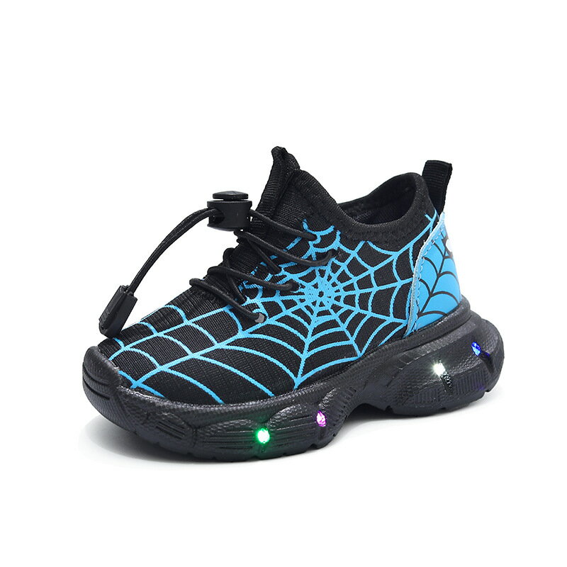 光る靴 キッズスニーカー 軽量 幅広 運動靴 小学生 足育 滑り止め 子供靴 通気性 発光シューズ 厚底 スポーツシューズ 通学靴 プレゼント かわいい クッション性 13.0cm-18.0cm(4)