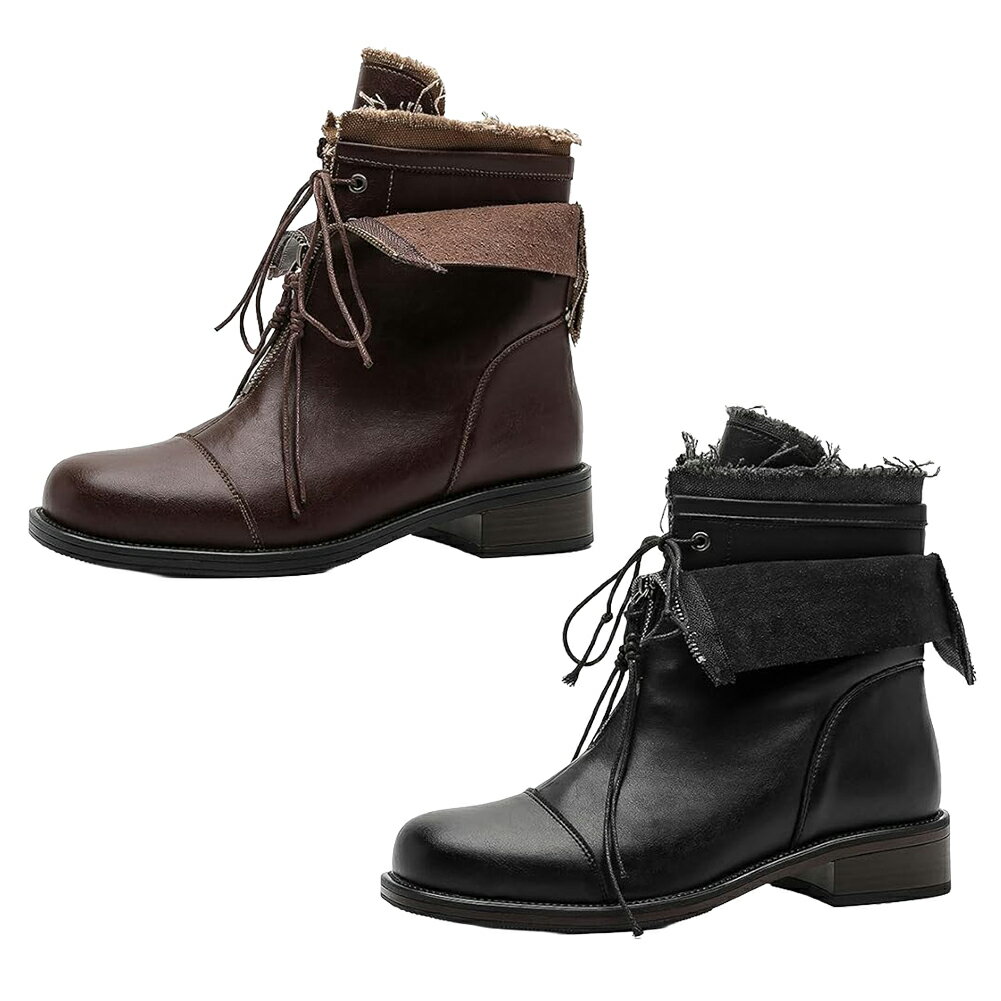 ウェスタンブーツ メンズ ジップアップ フリンジ加工 レースアップ 厚底 バイクブーツ おしゃれ アンクル 革靴 紳士靴 歩きやすい 24.0cm-28.0cm