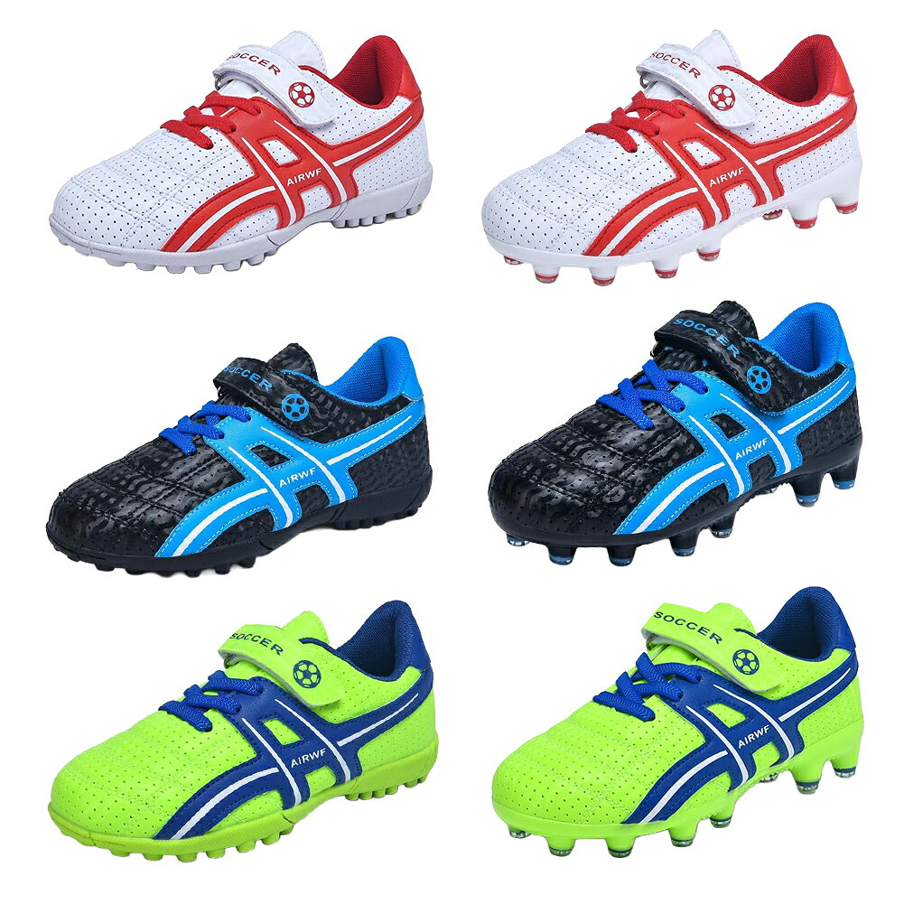 Kids' Soccer Shoes, Soccer Cleats, Soccer Training Shoes, Boys and Girls, Velcro Closure, TF, Elementary School, Junior, Football Shoes, Futsal Shoes, Artificial Turf, Popular, Velcro Closure, FG, AG, Athletic Shoes, Outdoor and Indoor, Sizes 18.5cm-24.5cm