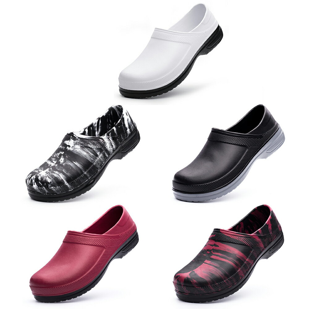 コックシューズ キッチンシューズ 作業靴 厨房靴 安全靴 中敷き付き EVA/PVC素材 超軽量 耐油 耐滑 防臭 疲れにくい 衝撃吸収 飲食店 厨房 男女兼用 22.5cm-29.5cm