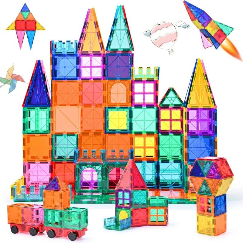 【スーパーセール 50％OFF】マグネットブロック100pcs 155pcs 3D 磁石おもちゃ マグネットブロック 磁石おもちゃ 知育玩具 知育ブロック 積み木男の子 女の子用 創(3)