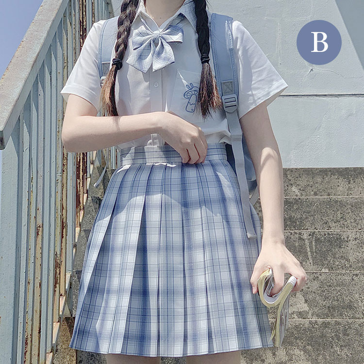 制服 スカート チェック柄 スクール スカート 45cm プリーツスカート レディース 高校生 中学生 通学 入学 女子高生 学生服 オールシーズン 秋 ハイウェスト ひざ丈 Aライン リボン付き コスプレ 仮装 コスチューム お出かけ XS S M L XL 3