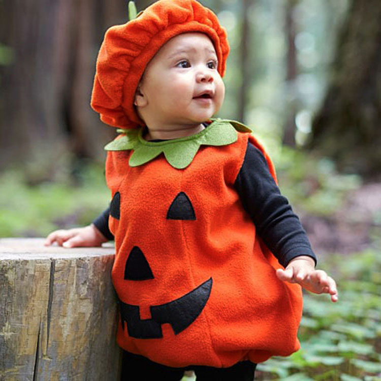 ハロウィン コスプレ 子供 衣装 仮装 かぼちゃ ベビー キッズ 子供服 帽子付き 2点セット baby halloween カボチャ 幼稚園 保育園 パンプキン パーティーグッズ カバー コスチューム なりきり 男の子 女の子 トップス 秋冬 70 80 90 100 110 120 ハロウィーン プレゼント