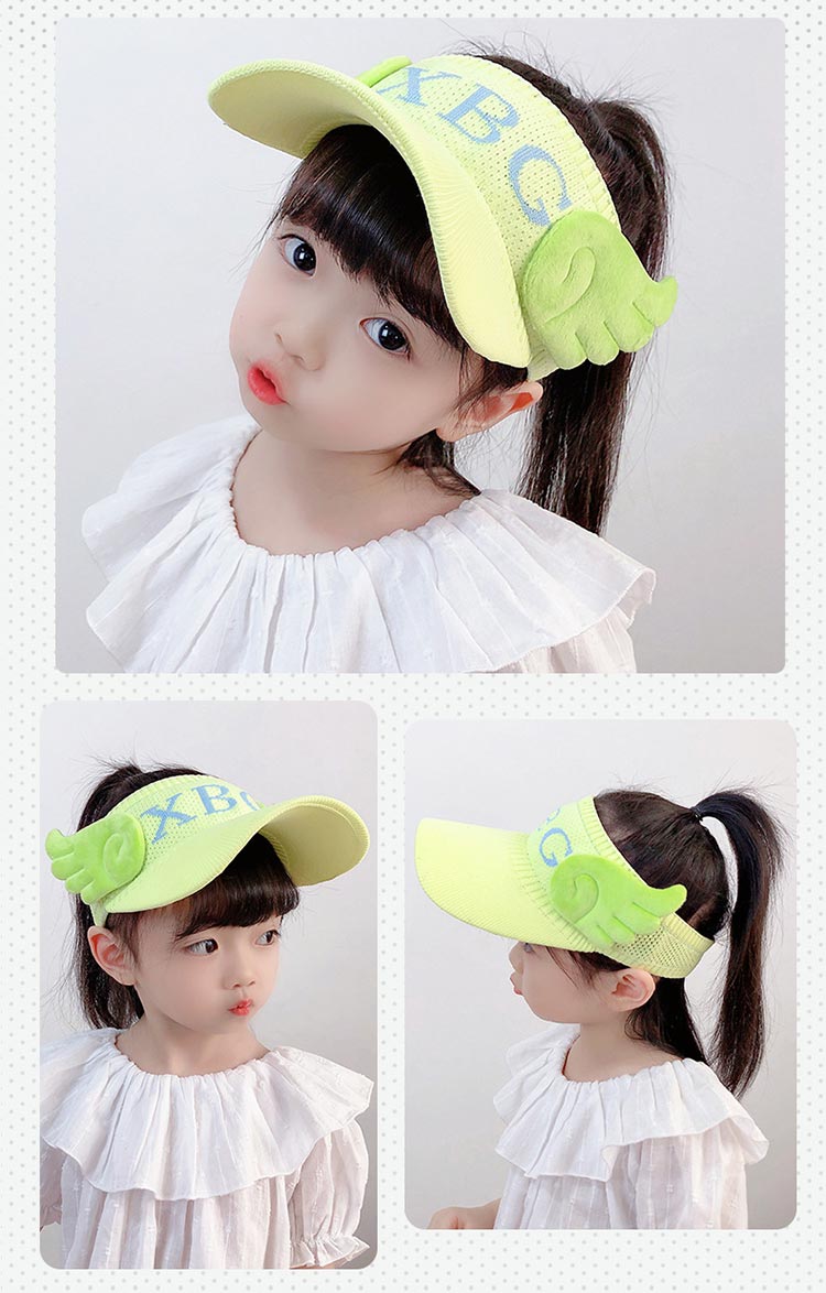 可愛い翼付き キッズ サンバイザー 帽子 キャップ 女の子 男の子 翼 日よけ Uvカット ベビー ジュニア 子供用 日焼け防止 つばさ つば広 ムレなし 通気性抜群 かわいい おしゃれ 夏 紫外線対策 幼稚園 通学 往復送料無料 熱中症対策 通勤 可愛い 軽量