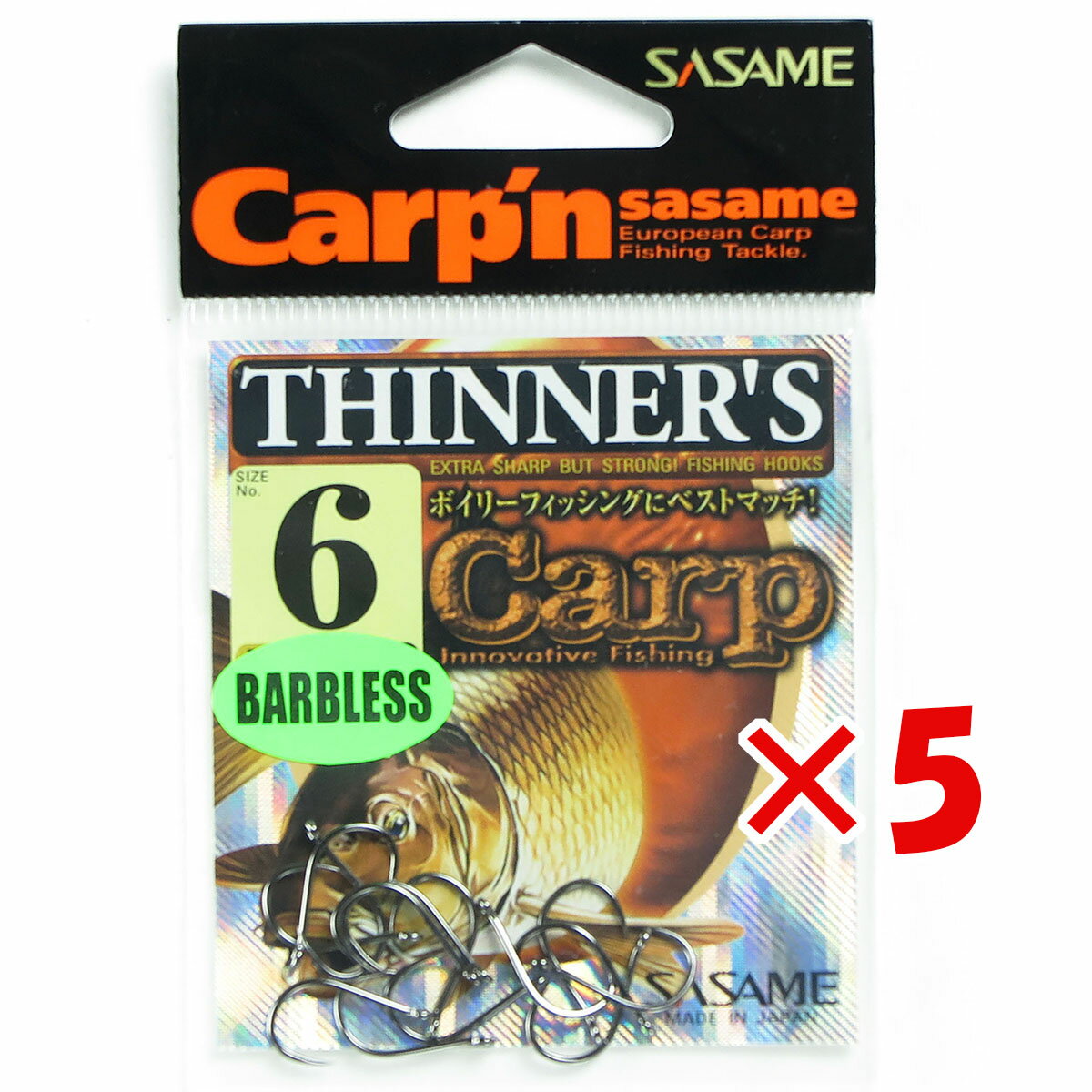  「 ささめ針 SASAME F-520 THINNER'S BARBLESS 6 」  釣り 釣り具 釣具 釣り用品