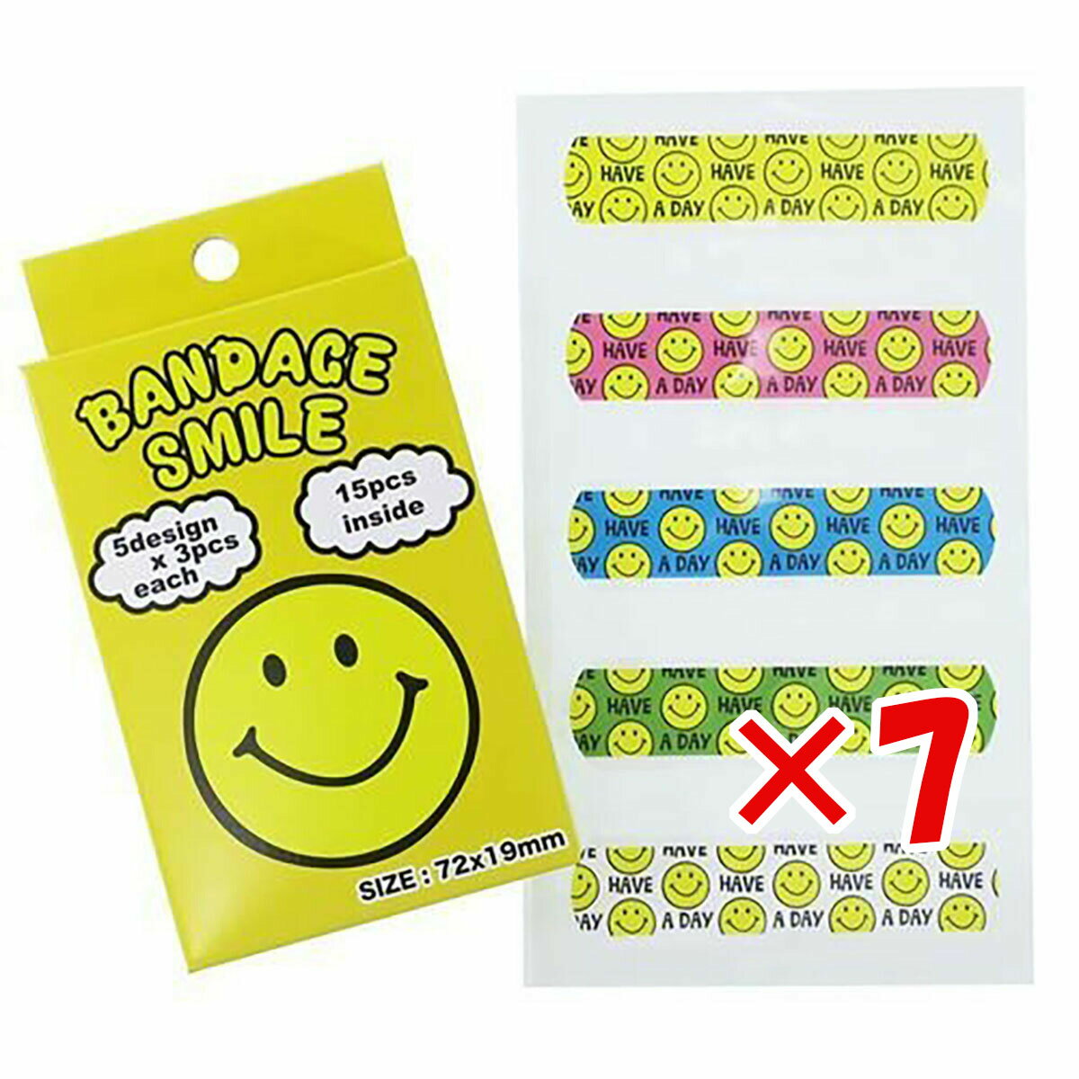 【 まとめ買い ×7個セット 】 「 絆創膏 ばんそうこう BANTAGE スマイル 」 【 楽天 月間MVP & 月間優良ショップ ダブル受賞店 】