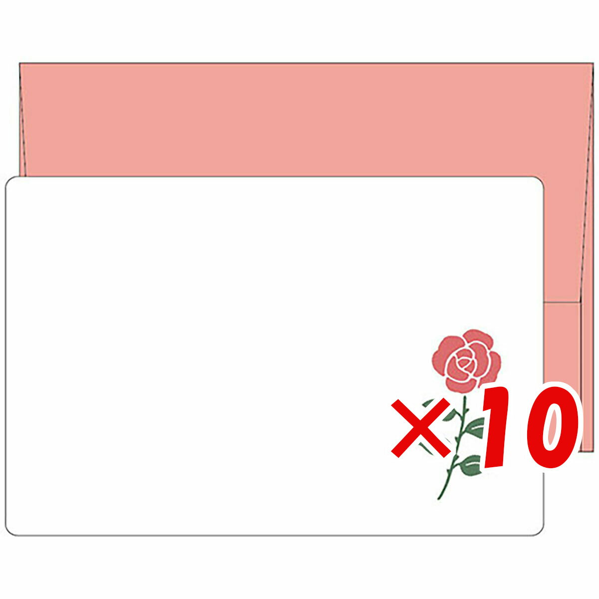 【 まとめ買い ×10個セット 】 「 エルコミューン ミニカード mois et fleurs ミニメッセージカードセット rose MOF-110 」 【 楽天 月間MVP & 月間優良ショップ ダブル受賞店 】