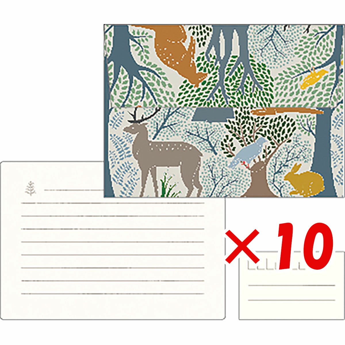 【 まとめ買い ×10個セット 】 「 エルコミューン レターセット RESFEBER forest RFB-304 」 【 送料無料 】 【 楽天 月間MVP...