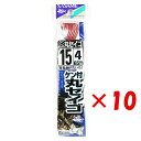 【 まとめ買い ×10個セット 】 「 釣り 針 SASAME ささめ針 ケン付 丸セイゴ 赤 糸付 針:15 ハリス:4 」 【 送料無料 】 【 楽天 月間...