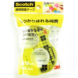 「 3M スコッチ 透明両面テープ 18mm×4m 小巻 W-18 」 【 楽天 月間MVP & 月間優良ショップ ダブル受賞店 】