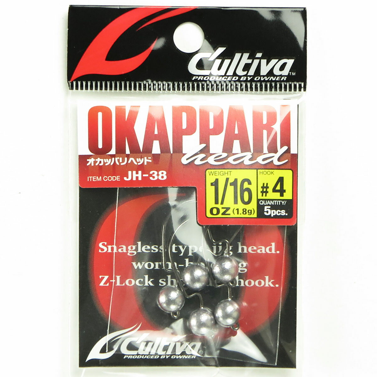 「 オーナー OWNER カルティバ オカッパリヘッド 1/16oz #4 JH-38 」 【 楽天 月間MVP & 月間優良ショップ ダブル受賞店 】 釣具 釣り..