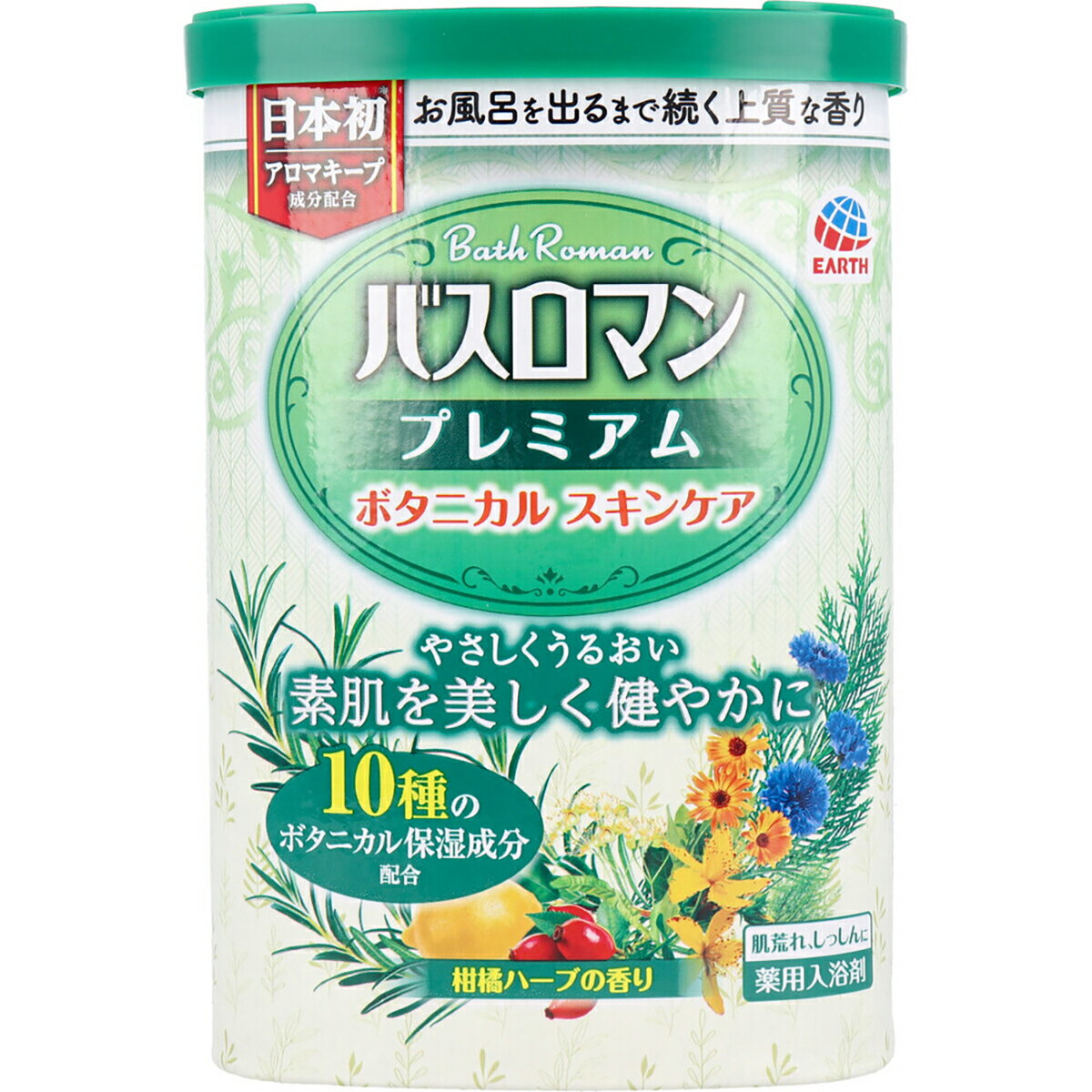 【 まとめ買い12個セット 】 バスロマン プレミアム ボタニカルスキンケア 薬用入浴剤 柑橘ハーブの香り 600g