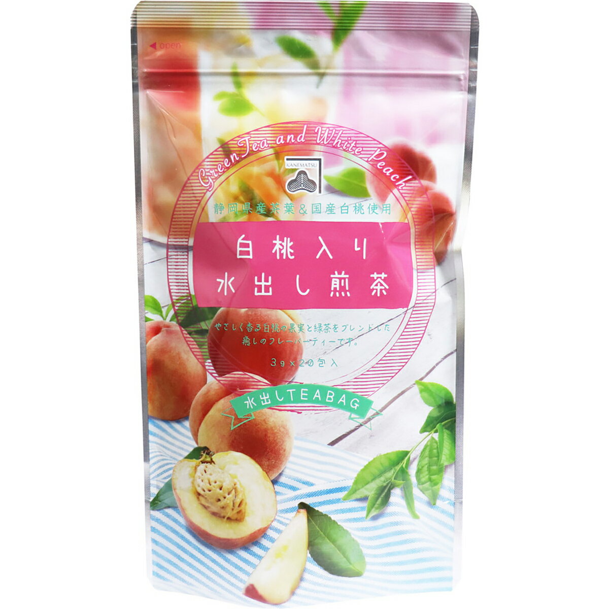 【 まとめ買い17個セット 】 白桃入り水出し煎茶 水出しティーバッグ 3g×20包入