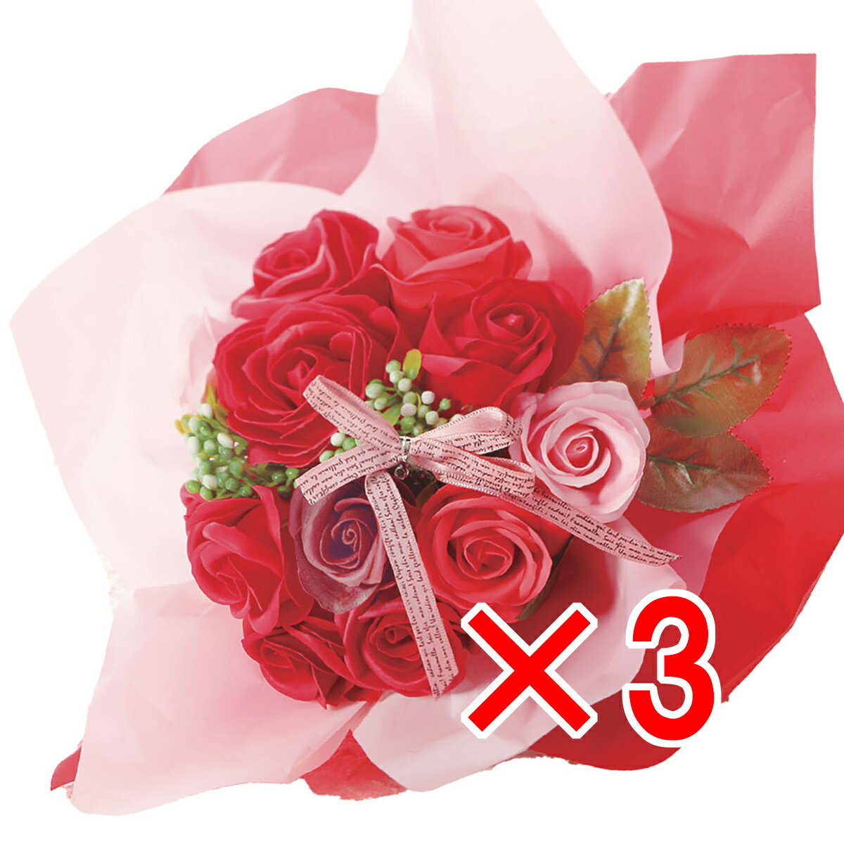 【 まとめ買い3個セット 】 シャボンフラワー SBL-11 レッド 【 送料無料 】