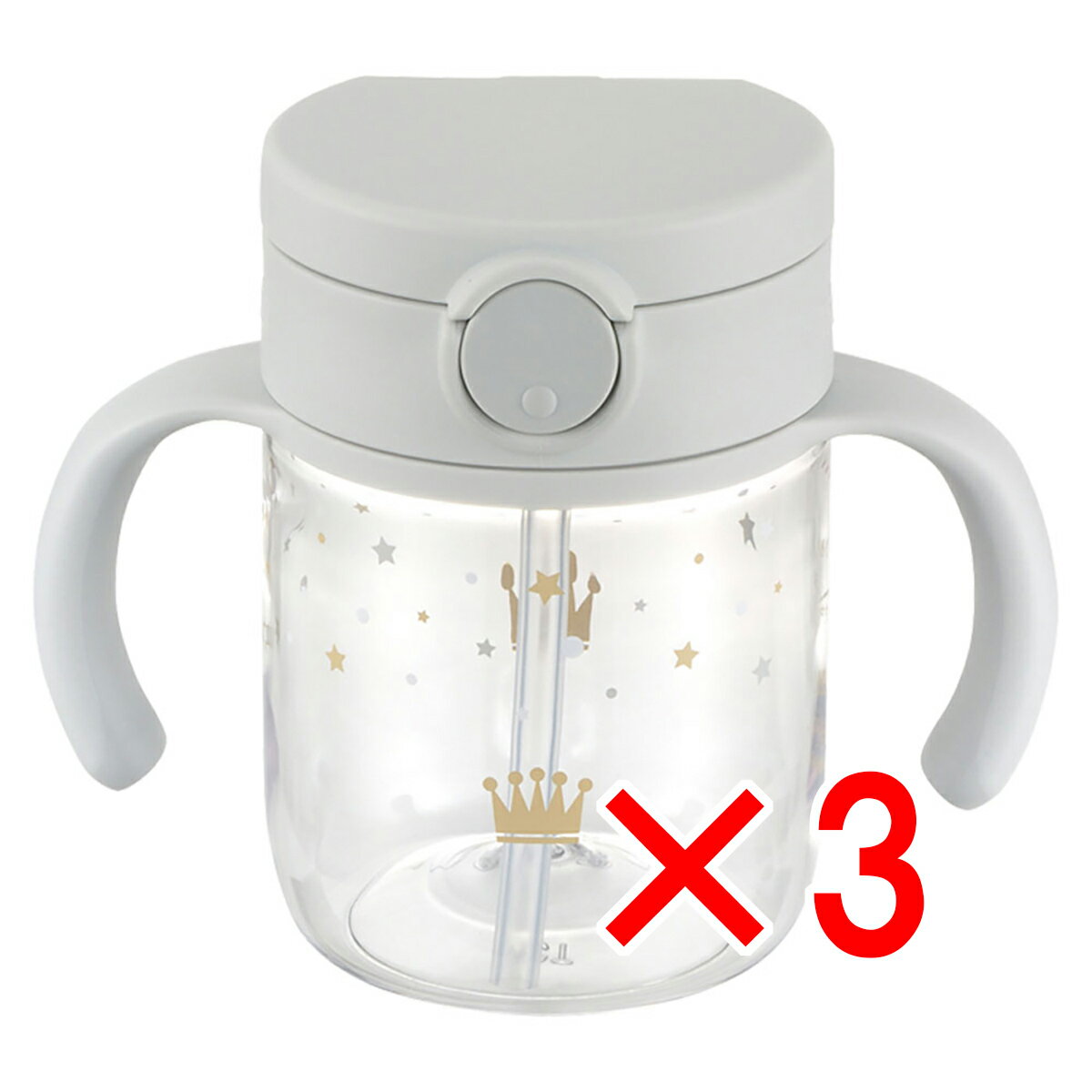 【 まとめ買い3個セット 】 リッチェル アスター おでかけストローマグ 200 ライトグレー