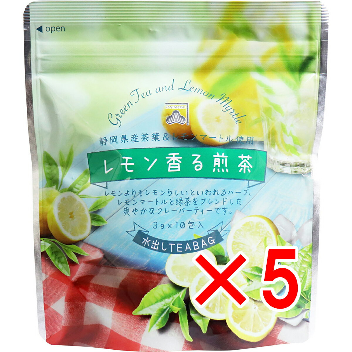 【 まとめ買い5個セット 】 レモン香る煎茶 水出しティーバッグ 3g×10包入
