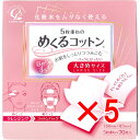 【 まとめ買い5個セット 】 5枚重ねのめくるコットン 大きめサイズ 70枚入(4)