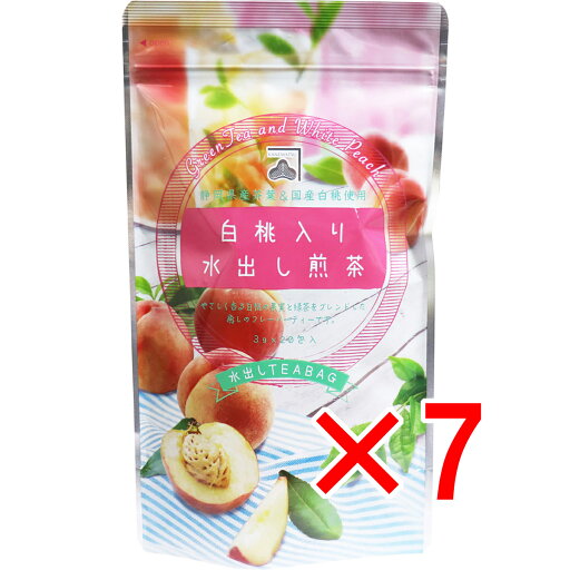 【 まとめ買い7個セット 】 白桃入り水出し煎茶 水出しティーバッグ 3g×20包入 【 まとめ買い7個セット 】 白桃入り水出し煎茶 水出しティーバッグ 3g×20包入