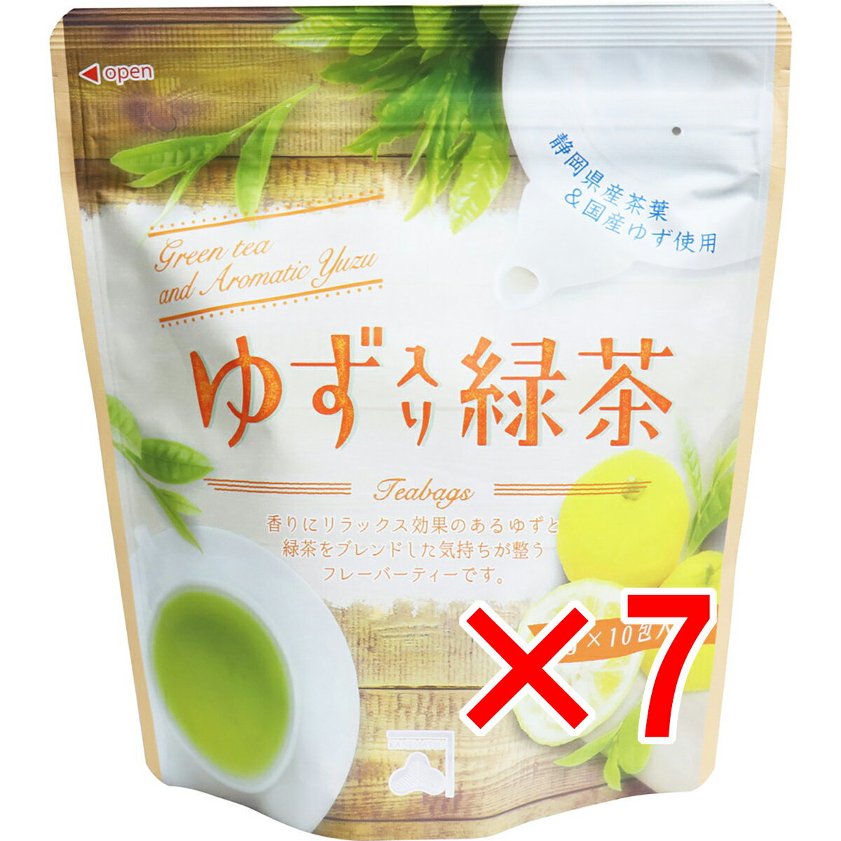 【 まとめ買い7個セット 】 ゆず入り緑茶 ティーバッグ 3g×10包入