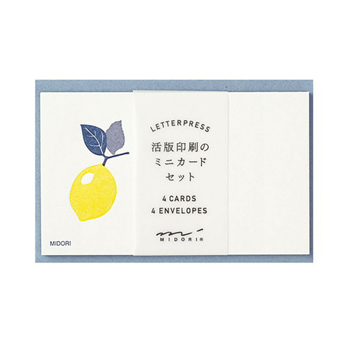「 ミドリ カードセット 活版 レモン柄 88565 」 