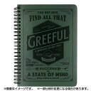 「 Hmmm!?&Greeful ノート Greefulリングノート A5 5mm方眼 スモーキーグリーン GR644523 」 