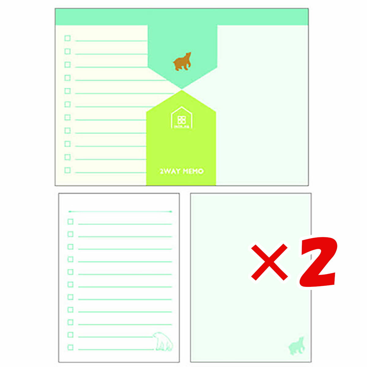 【 まとめ買い ×2個セット 】 「 クローズピン メモ みんなの文具2WAYメモ しろくま MM14641 」 【 送料無料 】 【 楽天 月間MVP & 月...