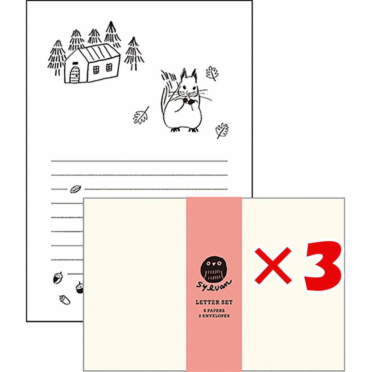 【 まとめ買い ×3個セット 】 「 エルコミューン レターセット SYLVAN LETTER SET Squirrel SLV-003 」 【 送料無料 】 ...