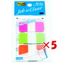 【 まとめ買い ×5個セット 】 「 ふせん 付箋 おしゃれ ポストイット 超丈夫なインデックス 40x18mm 10枚x3色 フィルム素材 ピンク、ブライトグ...