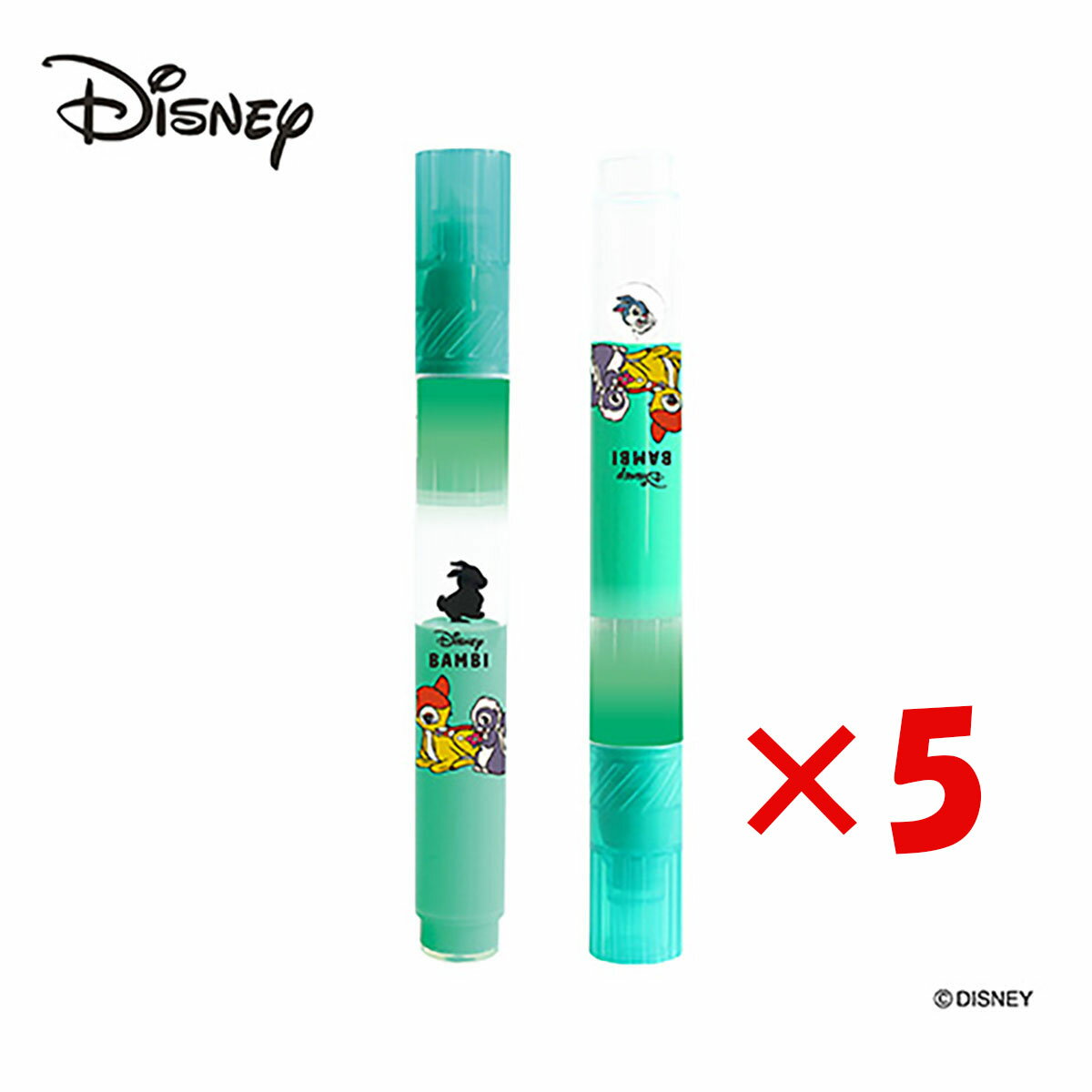 【 まとめ買い ×5個セット 】 「 エポックケミカル 蛍光マーカー ディズニー フローティングハイライター バンビ 蛍光ミントグリーン 711-0550 」 ...