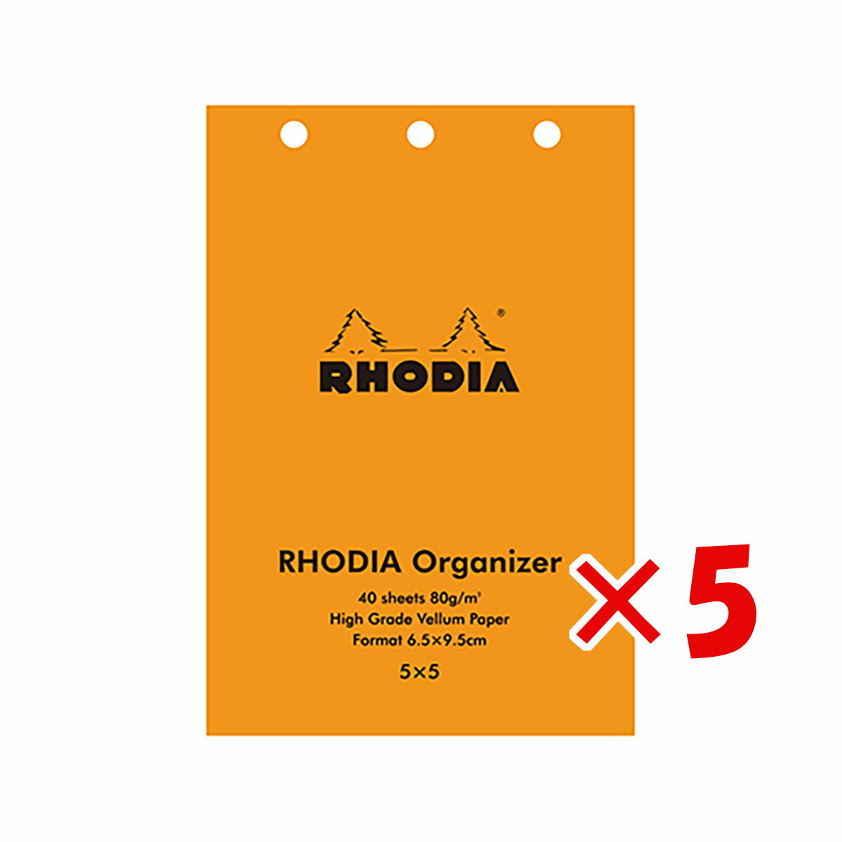 【 まとめ買い ×5個セット 】 「 クオバディス・ジャパン システム手帳レフィル Rhodia オーガナイザーレフィル ベラム 方眼 ホワイト cf11ogzref-55 」 【 楽天 月間MVP & 月間優良ショップ ダブル受賞店 】