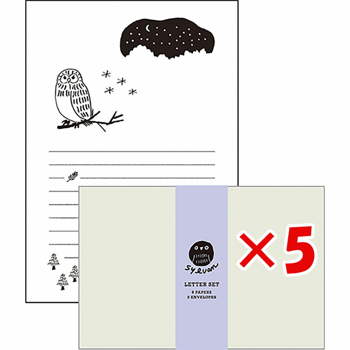 【 まとめ買い ×5個セット 】 「 エルコミューン レターセット SYLVAN LETTER SET Owl SLV-002 」 【 送料無料 】 【 楽天 ...