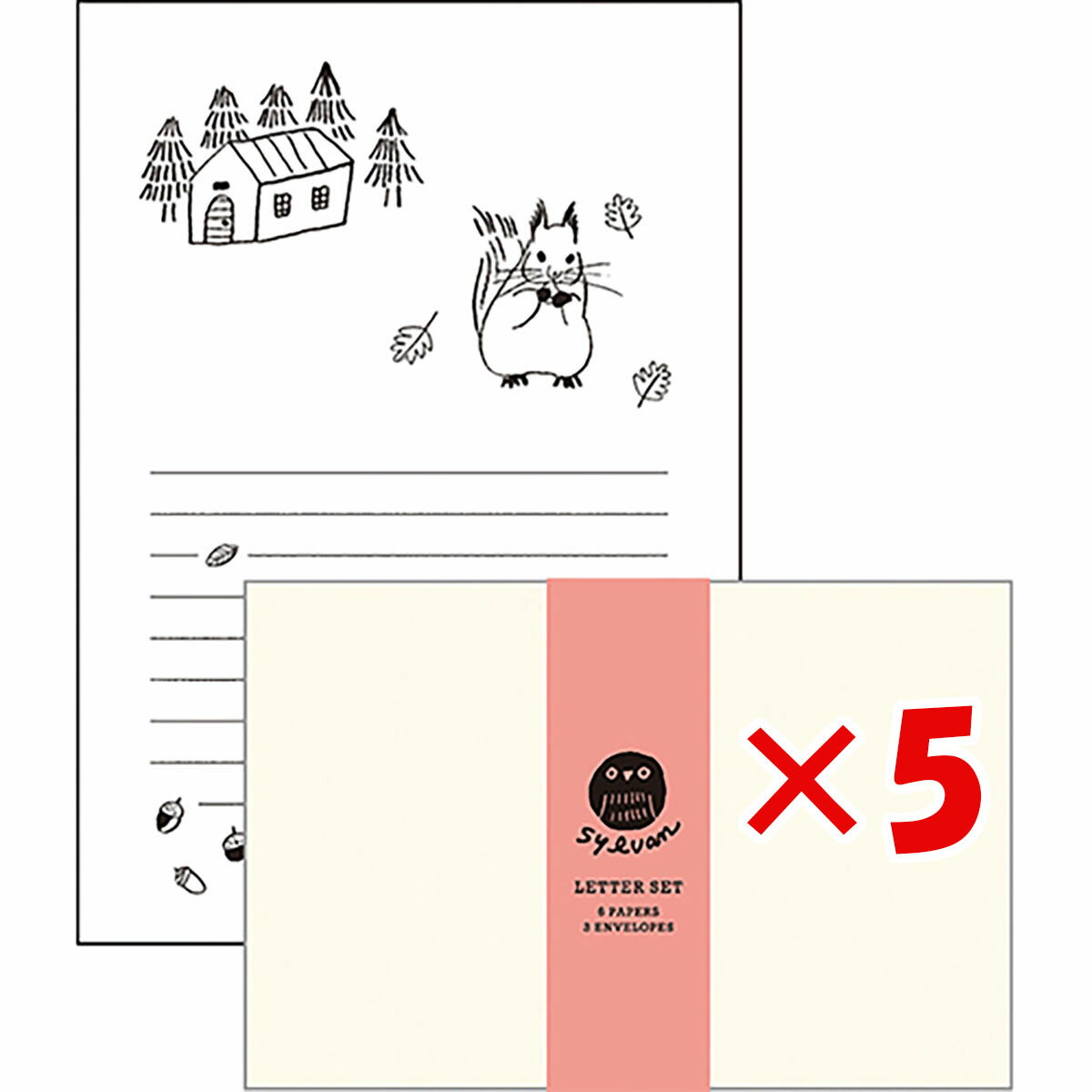 【 まとめ買い ×5個セット 】 「 エルコミューン レターセット SYLVAN LETTER SET Squirrel SLV-003 」 【 送料無料 】 ...