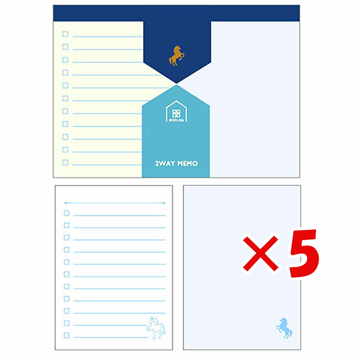 【 まとめ買い ×5個セット 】 「 クローズピン メモ みんなの文具2WAYメモ うま MM14639 」 【 送料無料 】 【 楽天 月間MVP & 月間優...