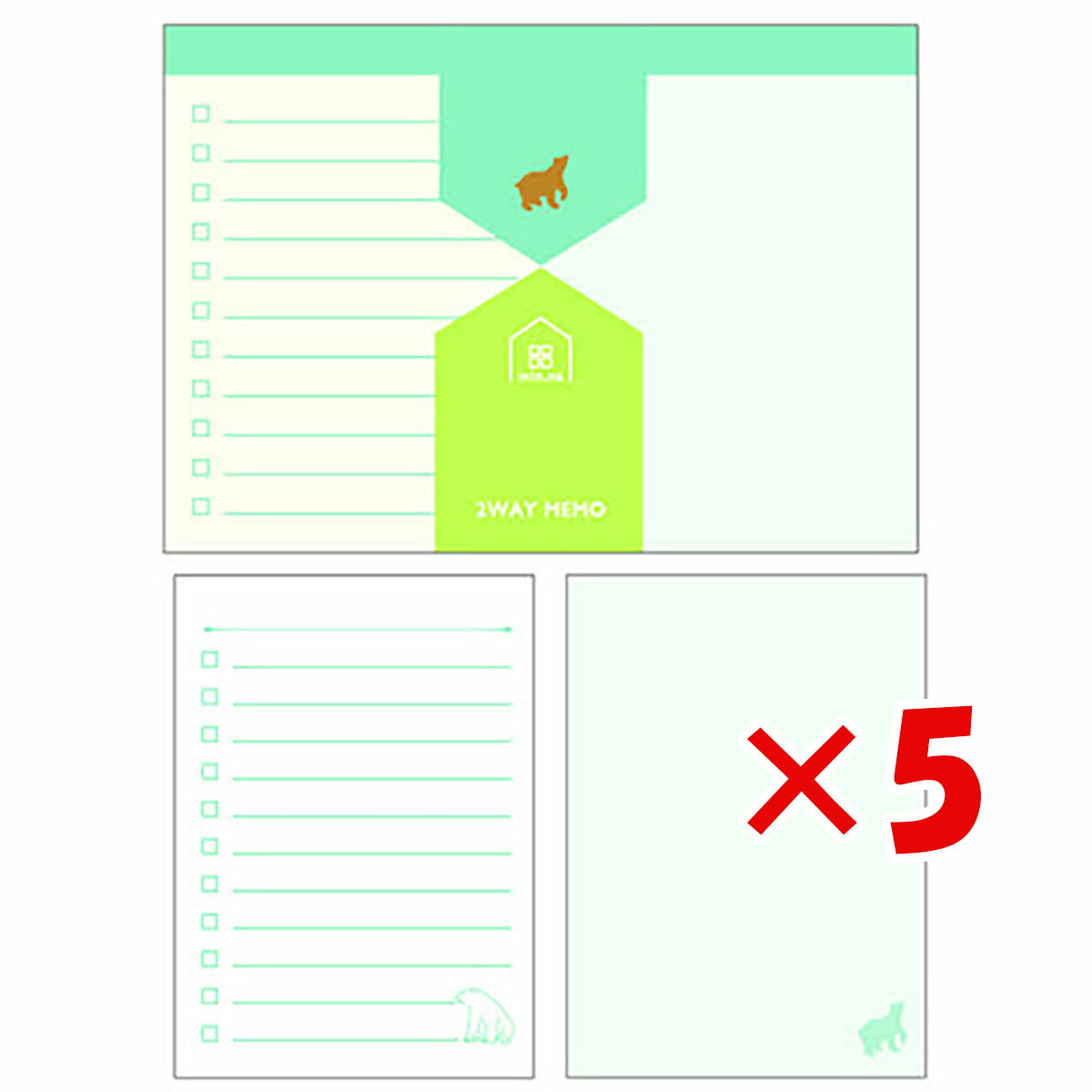 【 まとめ買い ×5個セット 】 「 クローズピン メモ みんなの文具2WAYメモ しろくま MM14641 」 【 送料無料 】 【 楽天 月間MVP & 月...