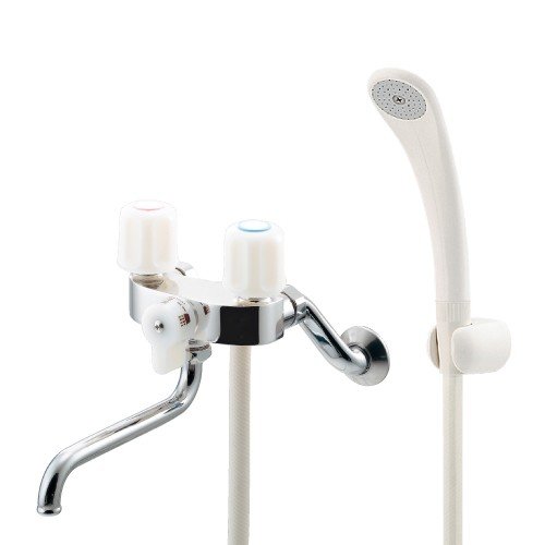 カクダイ 壁付2ハンドルシャワー水栓 (一時止水) 139-503