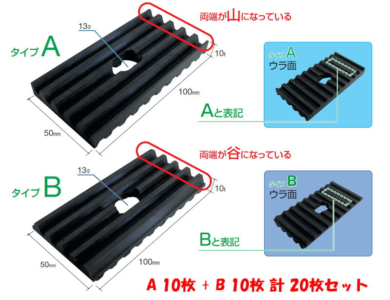 レベル調整 スペーサー プレート 防振ゴム 防振パット 高さ調整 ガタ止め ゴム エコパット ECO-P 20枚入