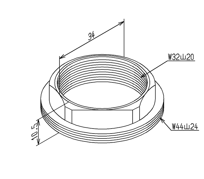 TOTO,TH21099,締付ナット,プッシュ式自閉水栓締付ナット(トイレ手洗器水栓TL597AX他用)