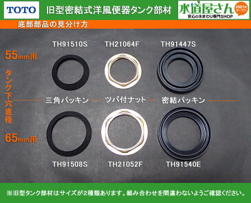 【ネコポス対応】TOTO ロータンク密結パッキン,旧シリーズ密結型洋風便器用(CS/NEW-CS/ロマンシア/デリシアシリーズ他便器用,タンク下穴直径65ミリ用)TH91540E