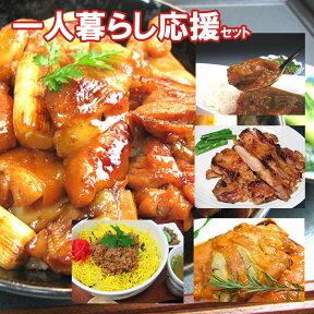 【 送料無料 】一人暮らし応援セット［ 新生活応援セット チキンカレーなど5品詰め合わせ ］※2セットお買い上げでチキンハンバーグ1袋（3枚入）プレゼント！